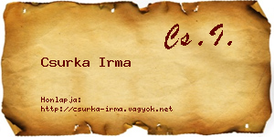 Csurka Irma névjegykártya